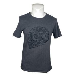 The Kooples Shirt Men's Large Gray Skull Graphic Embroidery